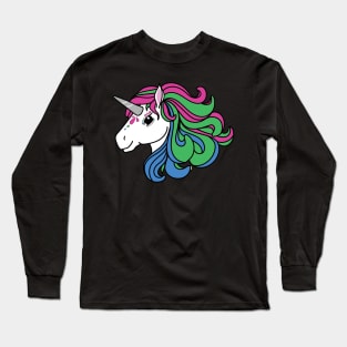 Rainbow Unicorn, Polysexual Pride Long Sleeve T-Shirt